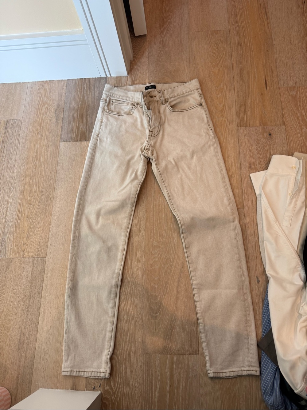 Club Monaco Men's Slim Jeans - Cream Beige